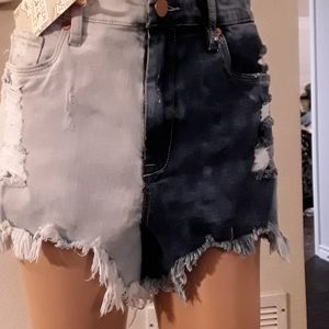 Chelsea and Violet frayed denim shorts